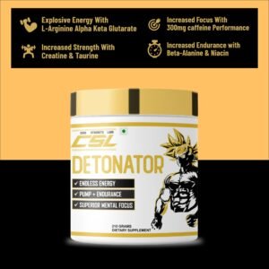 Detonator Next Generation Professional Pre-Workout Formula 210g [30 Servings – Orange Mango Flavor]